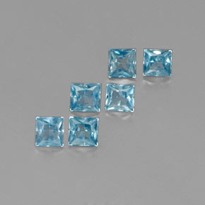  ct natürliche blauer Zirkon-Edelsteine, Quadrat, VVS-VS