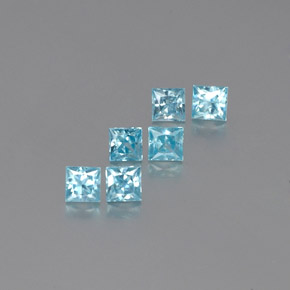  ct natürliche blauer Zirkon-Edelsteine, Quadrat, VVS-VS
