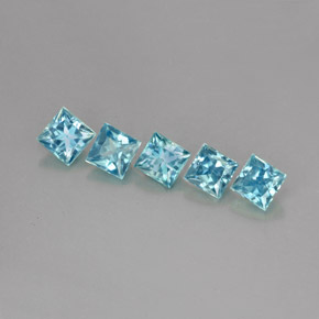  ct natürliche blauer Zirkon-Edelsteine, Quadrat, VVS-VS