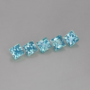  ct natürliche blauer Zirkon-Edelsteine, Quadrat, VVS-VS