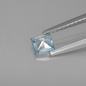 0,47 ctw natürlicher blauer Zirkon, Quadrat, VVS-VS