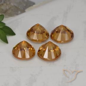 4.58 ct natürliche orange-braun Zirkon-Edelsteine, Runden, VVS