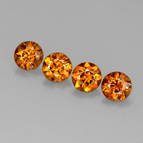  ct natürliche orangefarbener Zirkon-Edelsteine, Rundschliff, VVS