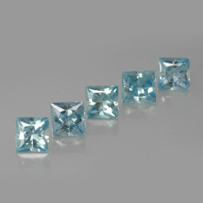  ct natürliche blauer Zirkon-Edelsteine, Quadrat, VVS-VS