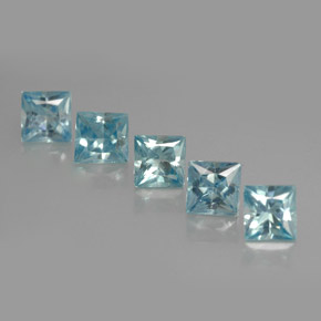  ct natürliche blauer Zirkon-Edelsteine, Quadrat, VVS-VS
