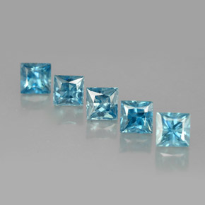  ct natürliche blauer Zirkon-Edelsteine, Quadrat, VVS-VS