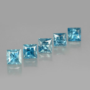  ct natürliche blauer Zirkon-Edelsteine, Quadrat, VVS-VS