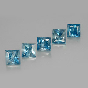 ct natürliche blauer Zirkon-Edelsteine, Quadrat, VVS-VS