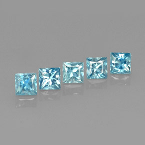  ct natürliche blauer Zirkon-Edelsteine, Quadrat, VVS-VS