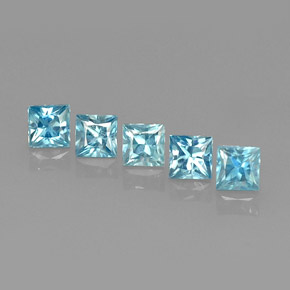  ct natürliche blauer Zirkon-Edelsteine, Quadrat, VVS-VS