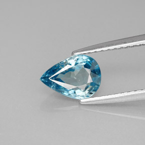1,45 ctw natürlicher blauer Zirkon, Birnenform, VS