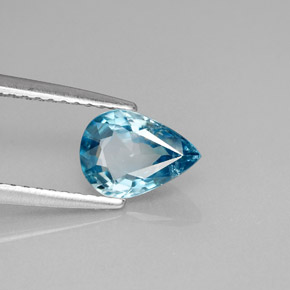 1,45 ctw natürlicher blauer Zirkon, Birnenform, VS