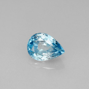 1,96 ctw natürlicher blauer Zirkon, Birnenform, VVS-VS