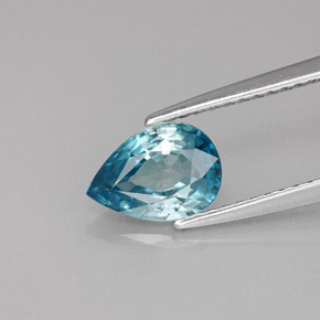 1,45 ctw natürlicher blauer Zirkon, Birnenform, VVS