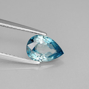 1,45 ctw natürlicher blauer Zirkon, Birnenform, VVS