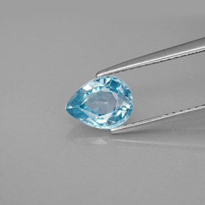 1,55 ctw natürlicher blauer Zirkon, Birnenform, VS