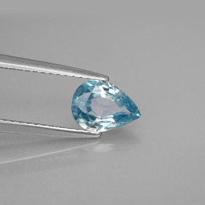 1,45 ctw natürlicher blauer Zirkon, Birnenform, VVS-VS