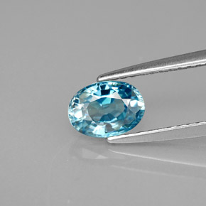 1,23 ctw natürlicher blauer Zirkon, Oval Schliff, VVS-VS