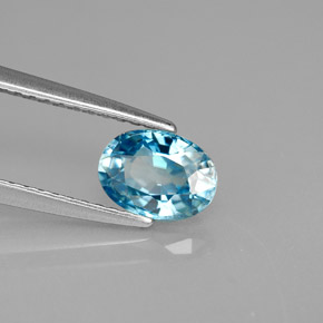 1,23 ctw natürlicher blauer Zirkon, Oval Schliff, VVS-VS