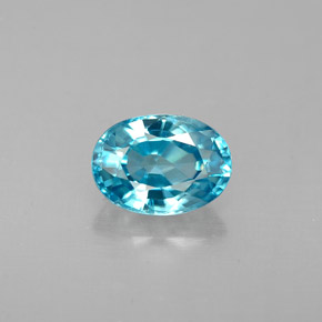 1,37 ctw natürlicher blauer Zirkon, Oval Schliff, VS