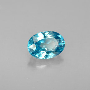 1,37 ctw natürlicher blauer Zirkon, Oval Schliff, VS