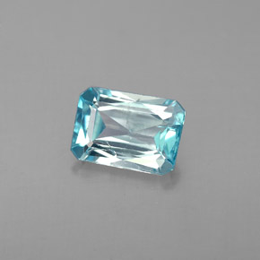 1,38 ctw natürlicher blauer Zirkon, Smaragdschliff, VS