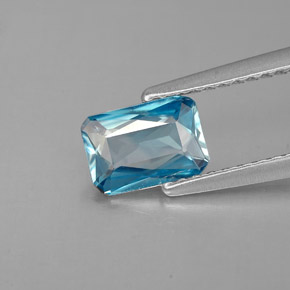 1,04 ctw natürlicher blauer Zirkon, Smaragdschliff, VVS-VS