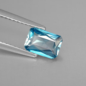 1,04 ctw natürlicher blauer Zirkon, Smaragdschliff, VVS-VS