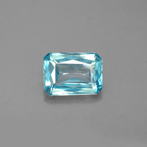 1,45 ctw natürlicher blauer Zirkon, Smaragdschliff, VS