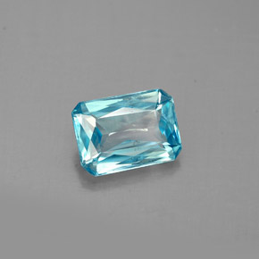 1,45 ctw natürlicher blauer Zirkon, Smaragdschliff, VS