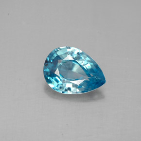 1,45 ctw natürlicher blauer Zirkon, Birnenform, VVS