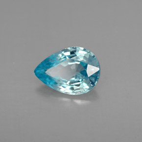 1,34 ctw natürlicher blauer Zirkon, Birnenform, VVS