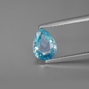 1,29 ctw natürlicher blauer Zirkon, Birnenform, VVS-VS