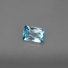 1,35 ctw natürlicher blauer Zirkon, Smaragdschliff, VS