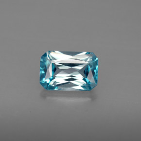 1,35 ctw natürlicher blauer Zirkon, Smaragdschliff, VVS-VS