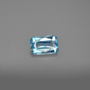 1,20 ctw natürlicher blauer Zirkon, Smaragdschliff, VVS