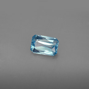 1,20 ctw natürlicher blauer Zirkon, Smaragdschliff, VVS