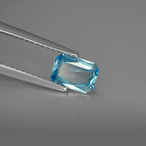0,93 ctw natürlicher blauer Zirkon, Smaragdschliff, VVS