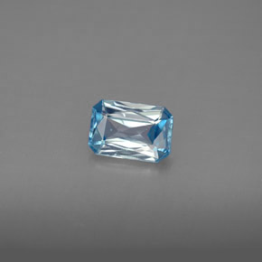 1,20 ctw natürlicher blauer Zirkon, Smaragdschliff, VS