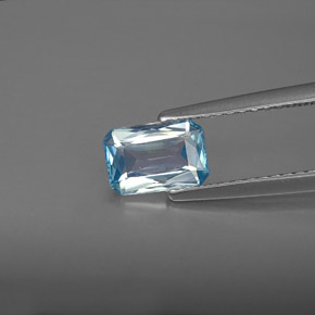 1,22 ctw natürlicher blauer Zirkon, Smaragdschliff, VVS-VS