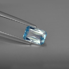 1,22 ctw natürlicher blauer Zirkon, Smaragdschliff, VVS-VS