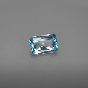 1,23 ctw natürlicher blauer Zirkon, Smaragdschliff, VS