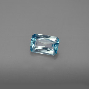 1,23 ctw natürlicher blauer Zirkon, Smaragdschliff, VS