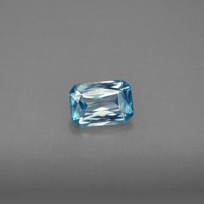 1,27 ctw natürlicher blauer Zirkon, Smaragdschliff, VVS-VS
