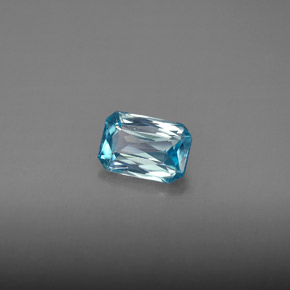 1,27 ctw natürlicher blauer Zirkon, Smaragdschliff, VVS-VS
