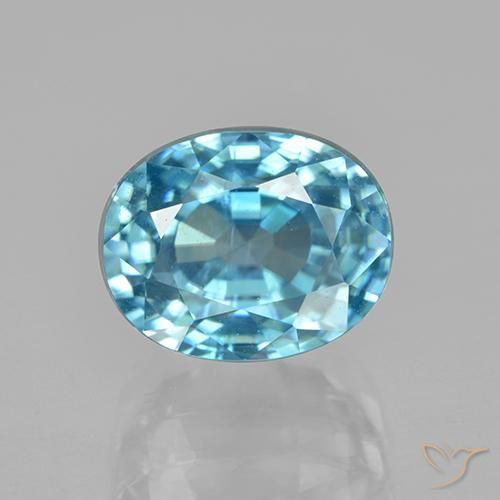 7.20ct Natürlicher Blau Zirkon, Oval, VS