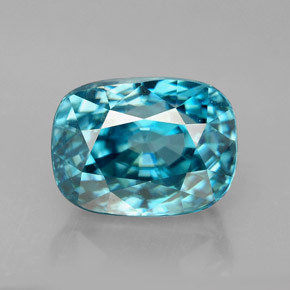 7,57 ctw natürlicher blauer Zirkon, Kissenschliff, VVS