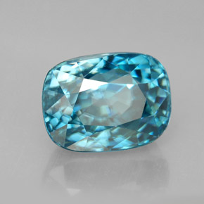 7,57 ctw natürlicher blauer Zirkon, Kissenschliff, VVS