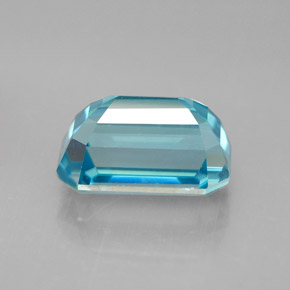 6,46 ctw natürlicher blauer Zirkon, Smaragdschliff, VVS