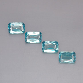 ct natürliche blauer Zirkon-Edelsteine, Smaragdschliff, VS